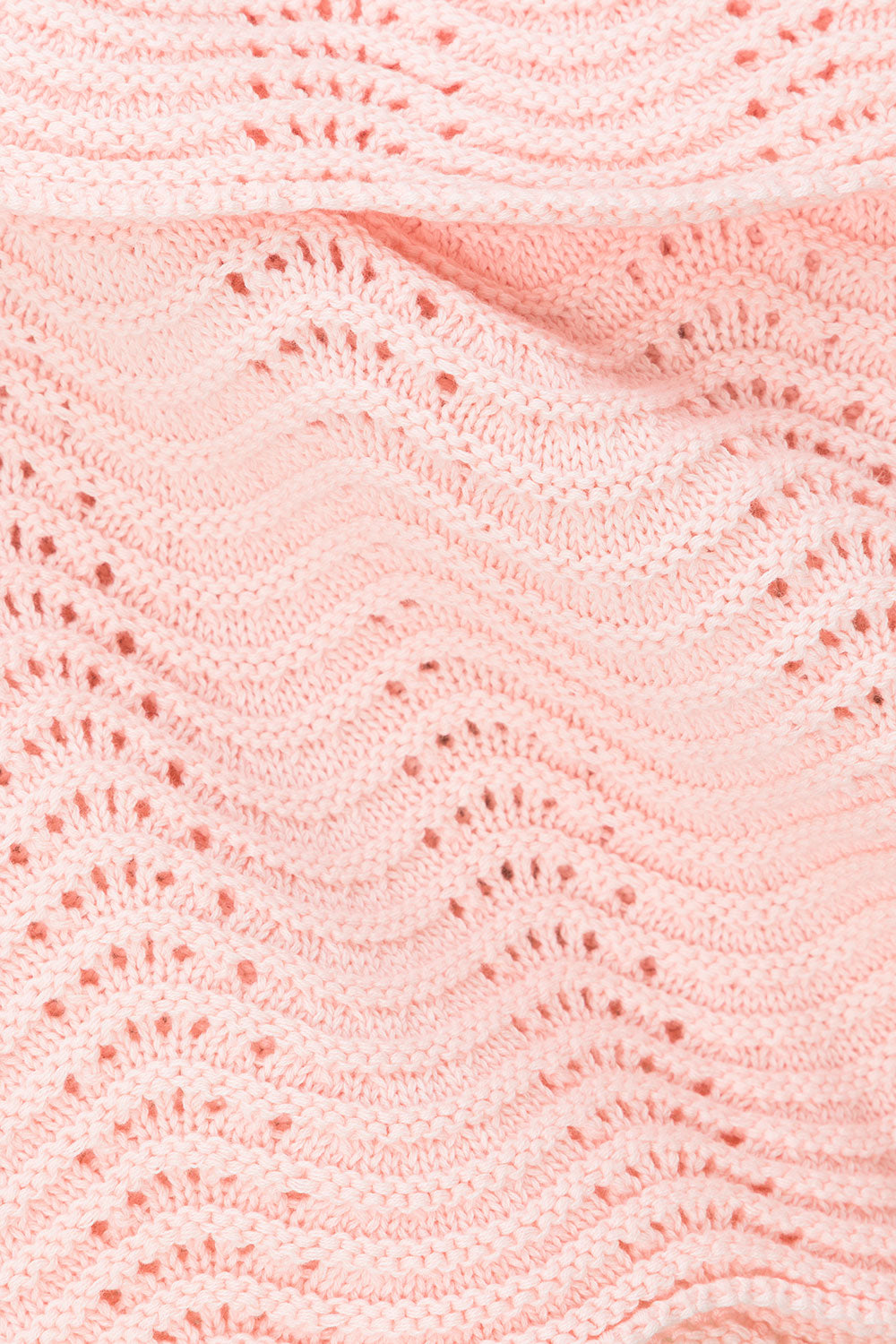 Blush Pink Crochet Knit Strapless Panel Kama Top
