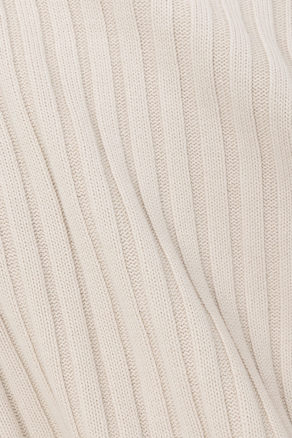 Beige Sand Ribbed Knit Celine Top