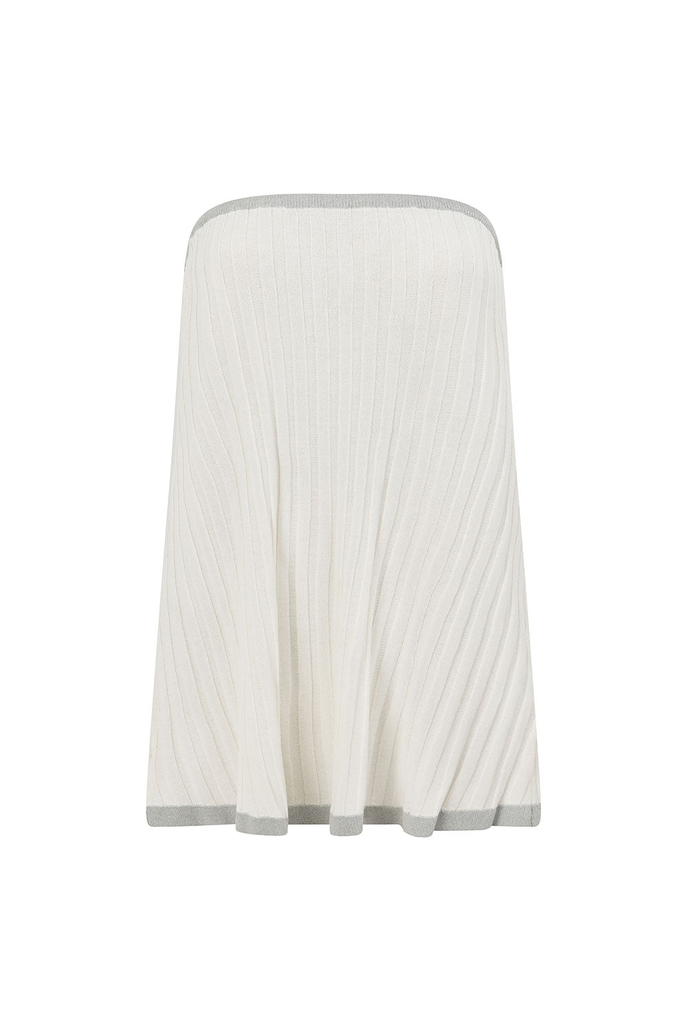 White Woven Ribbed Strapless Winnie Top