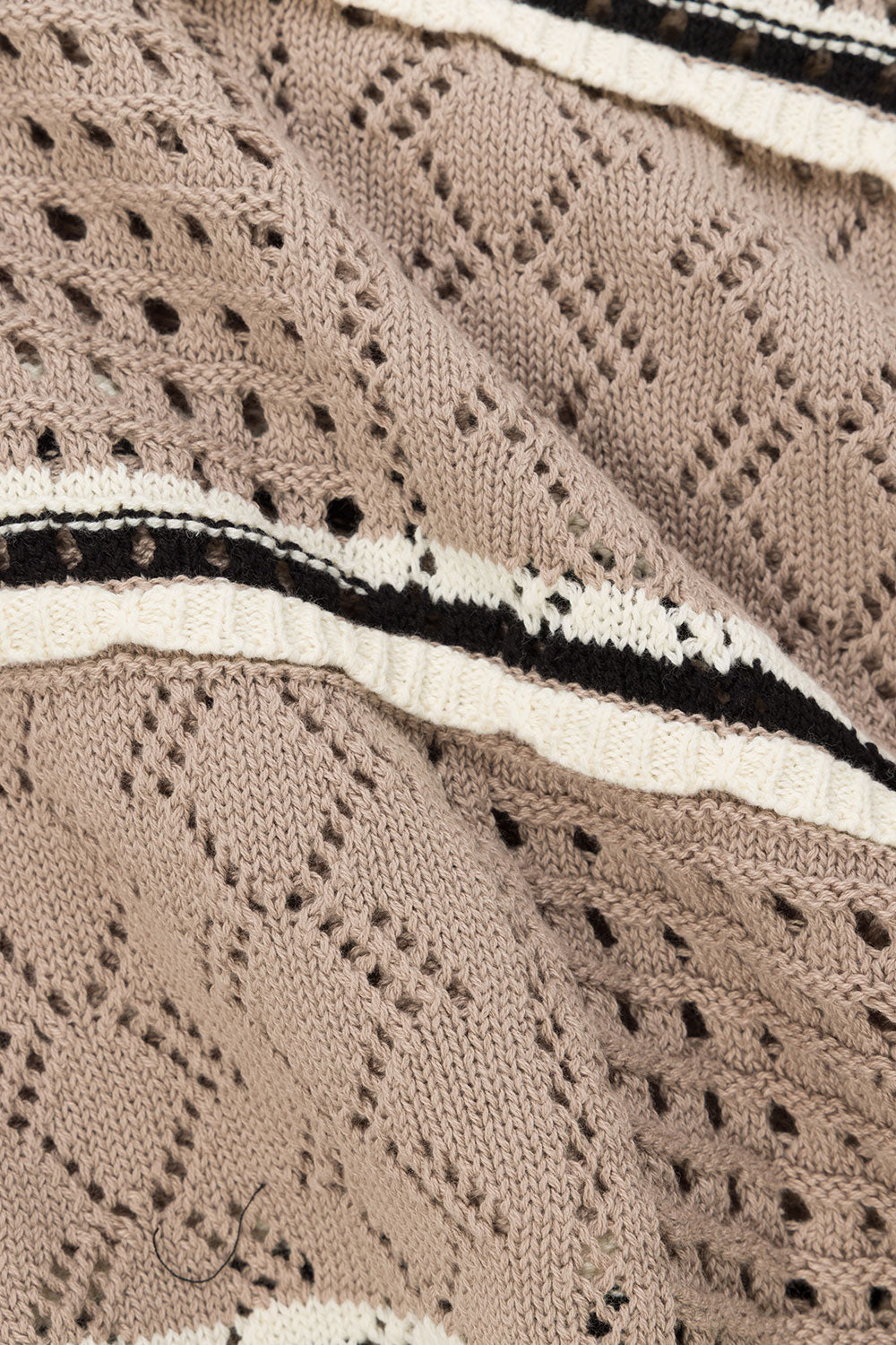 Brown Crochet Knit Cami Eleza Top