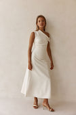 Bridal Cream One Shoulder Maxi Indy Dress