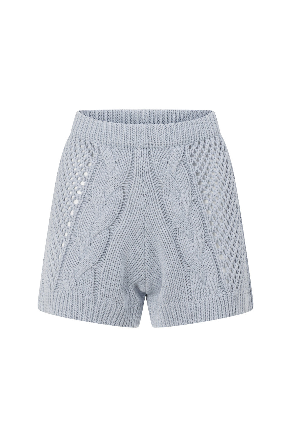 Baby Blue Knit Elastic Diara Shorts
