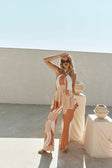 Peach Solanto Print Halter Victoria Top