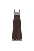 Scallop Knit Maxi Dress - Chocolate