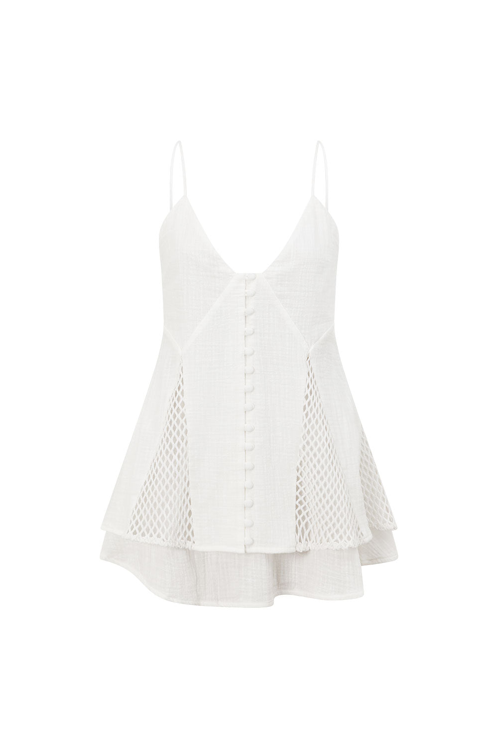White Plunge Strappy Mini Kira Dress