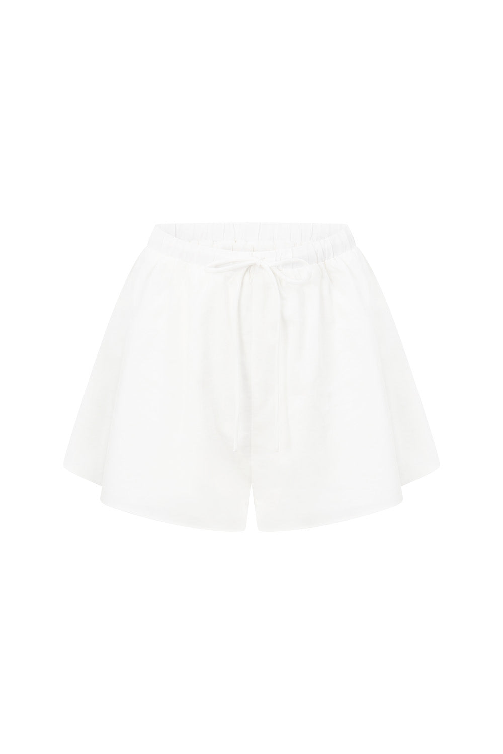 White High Waist Elastic Drawstring Octavia Shorts