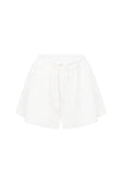 White High Waist Elastic Drawstring Octavia Shorts