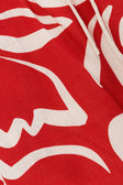 Red Fila Rouge Floral Print Drawstring Skirt