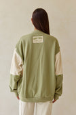 Berlin Vintage Oversized Sweater - Terry Green, Cream, White