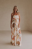 Cream Island Time Strapless Bow Maxi Anela Dress