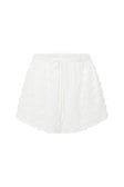 White Textured Spots Drawstring Jacerra Shorts