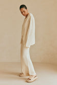 Beige Knit High Waist Mara Pants