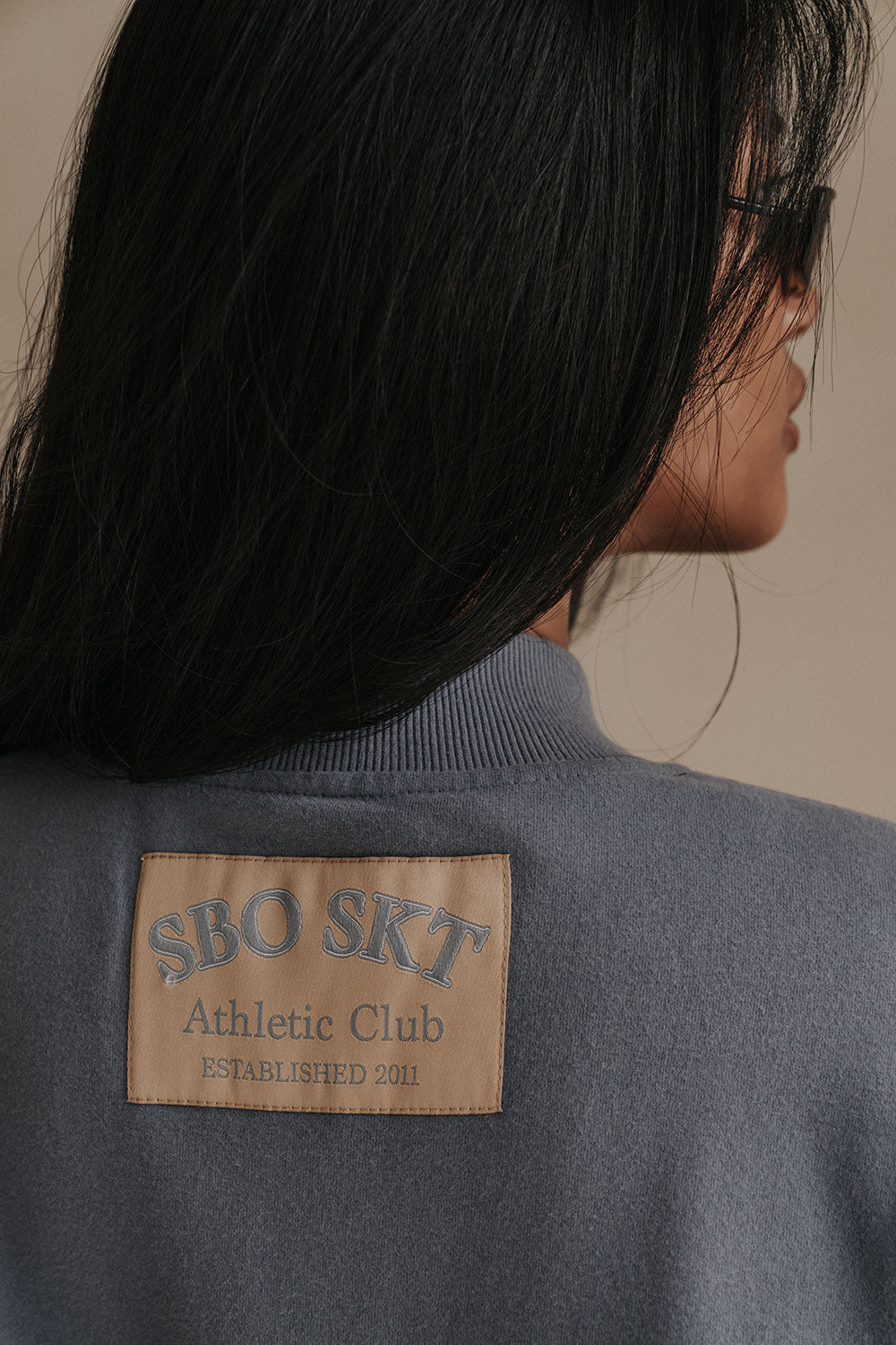 Montpellier Oversized Vintage Sweater - Fleece Blue, Tan