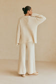 Beige Knit High Waist Mara Pants