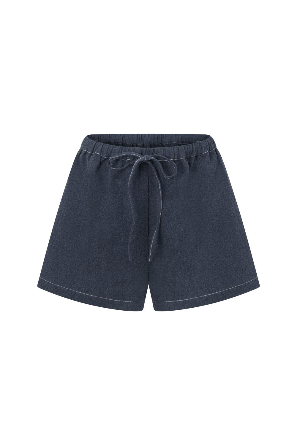Dark Blue Denim Elastic Drawstring Elixir Shorts