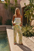 Green Fiore Festivio Print Wide Leg Orion Trouser Pants