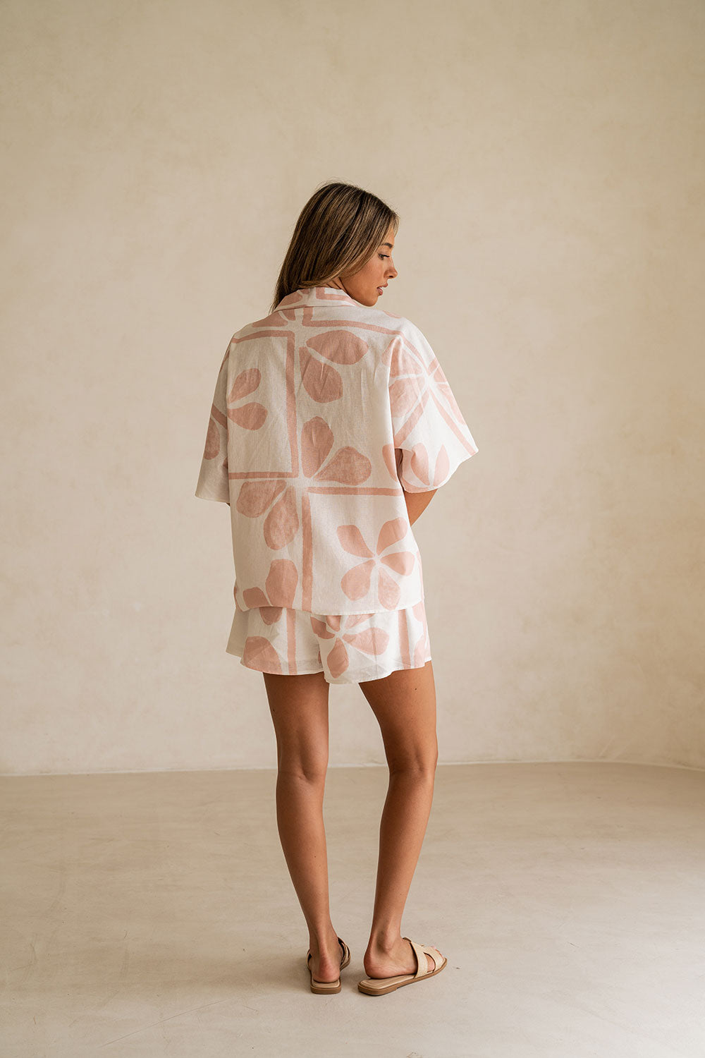 Pink Petal Patch Print Button Up Seona Top