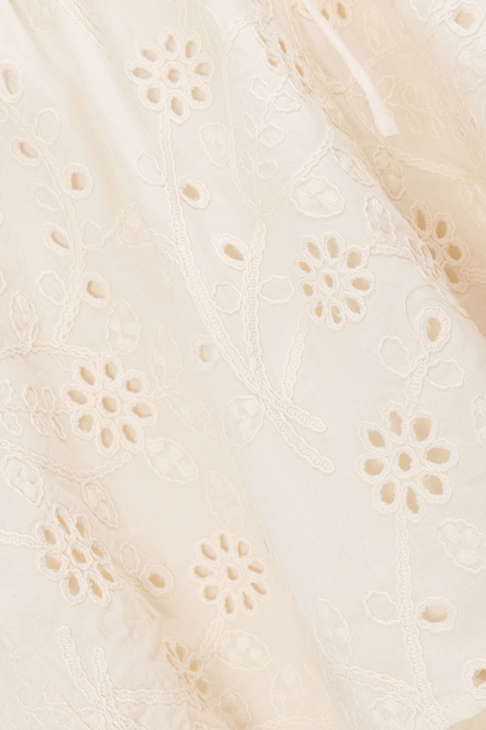 Beige Broderie Drawstring Wynter Shorts