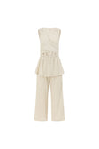 Beige Cut Out Tie Maia Jumpsuit
