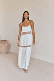 Miliano Adjustable Thin Strap Panelled Maxi Dress - White