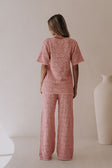 Blush Pink Crochet Knit Button Up Umiko Top