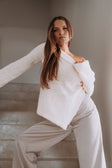 Cream Knit Off Shoulder Long Sleeve Alena Top