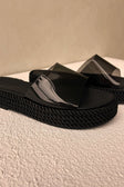 Black Transparent Open Toe Asuka Platform Sandals