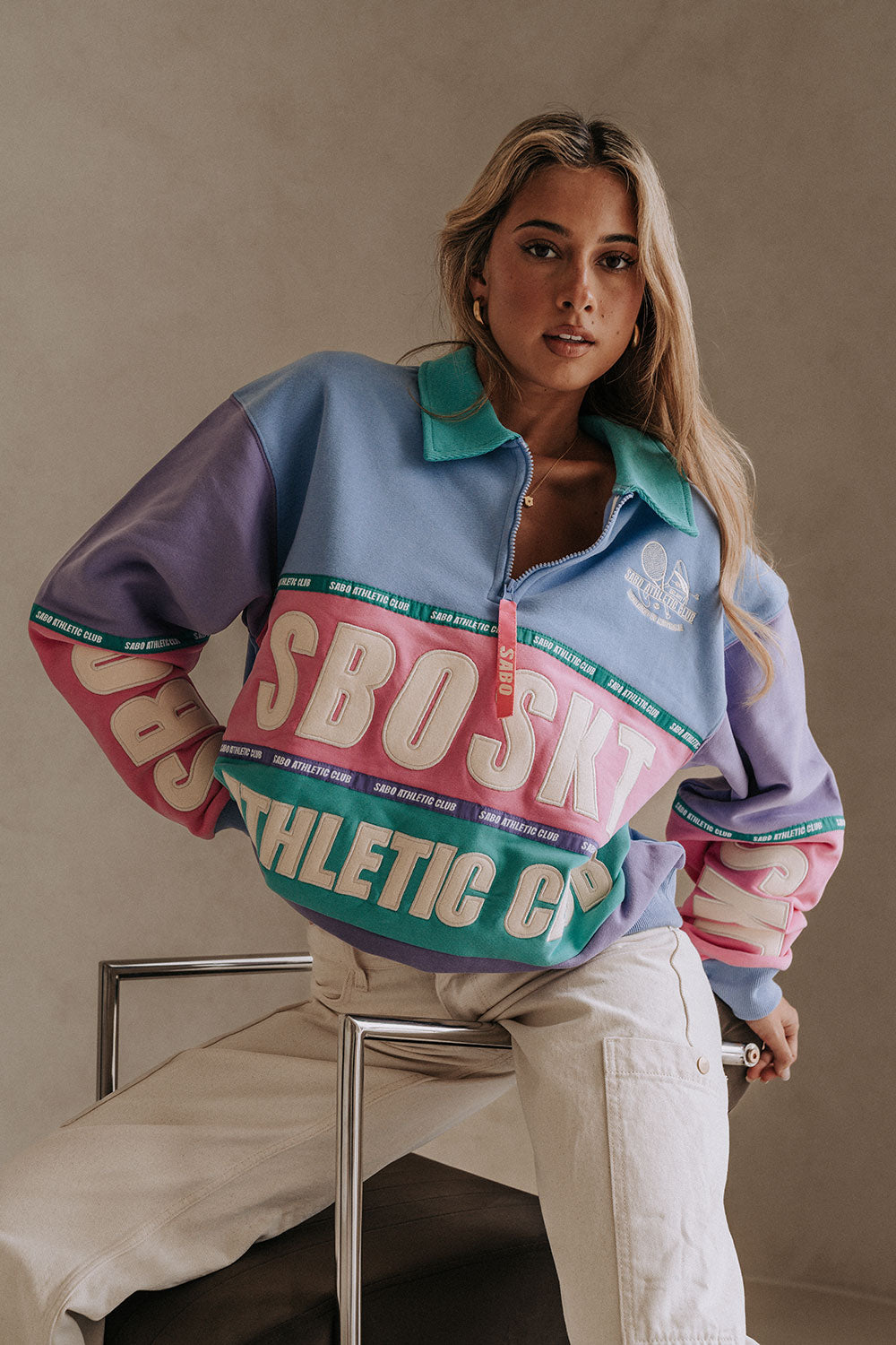 Pastel Pink Oversized Vintage Abbey Road Sweater