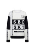 Osaka Vintage Oversized Sweater - Fleece Black White Grey