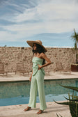 Mint Green Crochet Knit High Waist Kama Pants