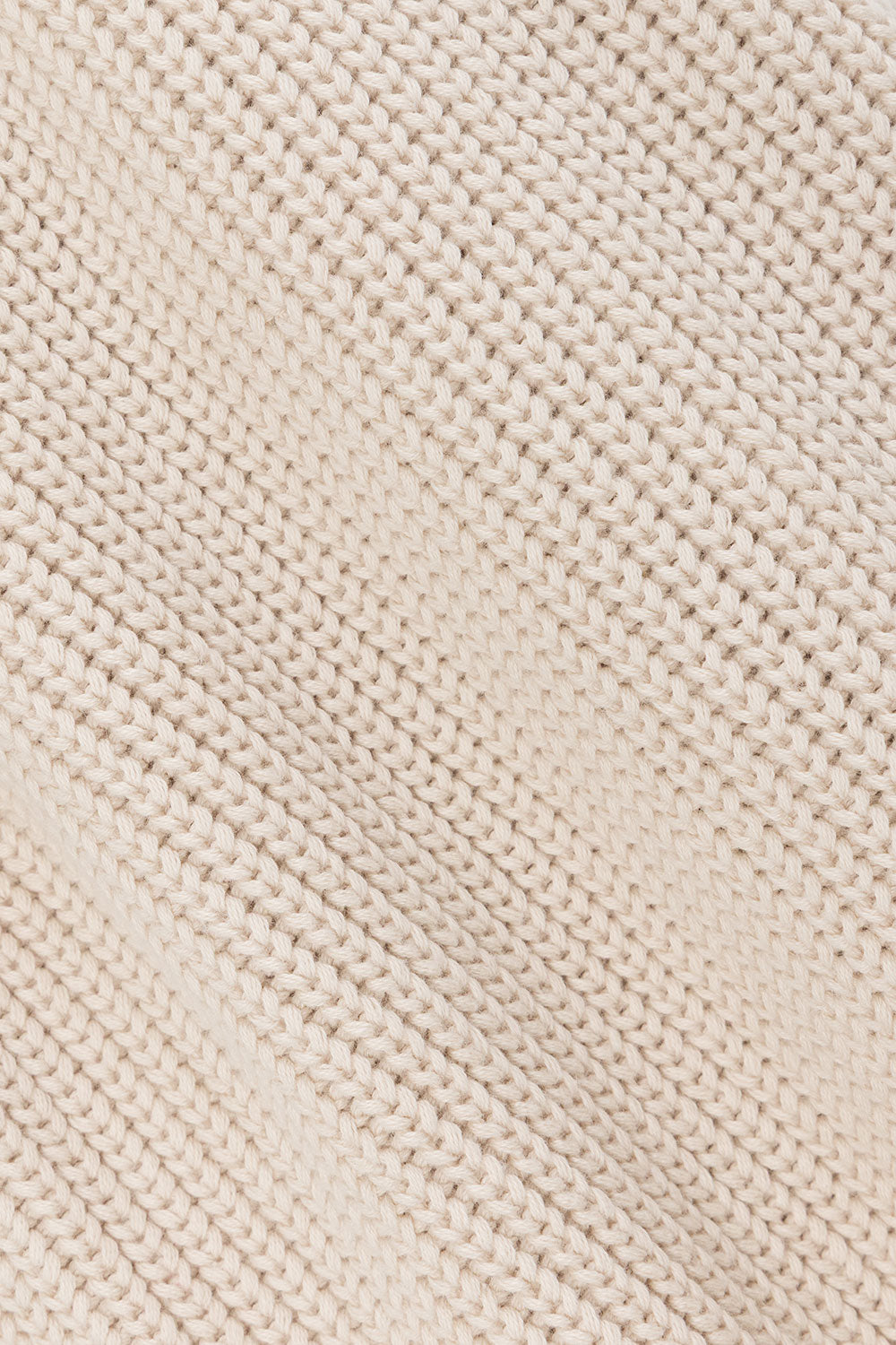 Beige Cotton Knit Elastic High Waist Maxine Pants