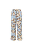 Blue Outline Floral High Waist Pocket Iras Pants