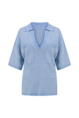Blue Stripe V Neck Helena Top