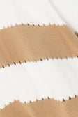 Tan and White Striped Knit Long Sleeve Akora Top