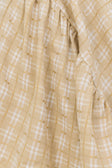 Khaki Gingham Flouncy Puff Sleeve Rylia Top