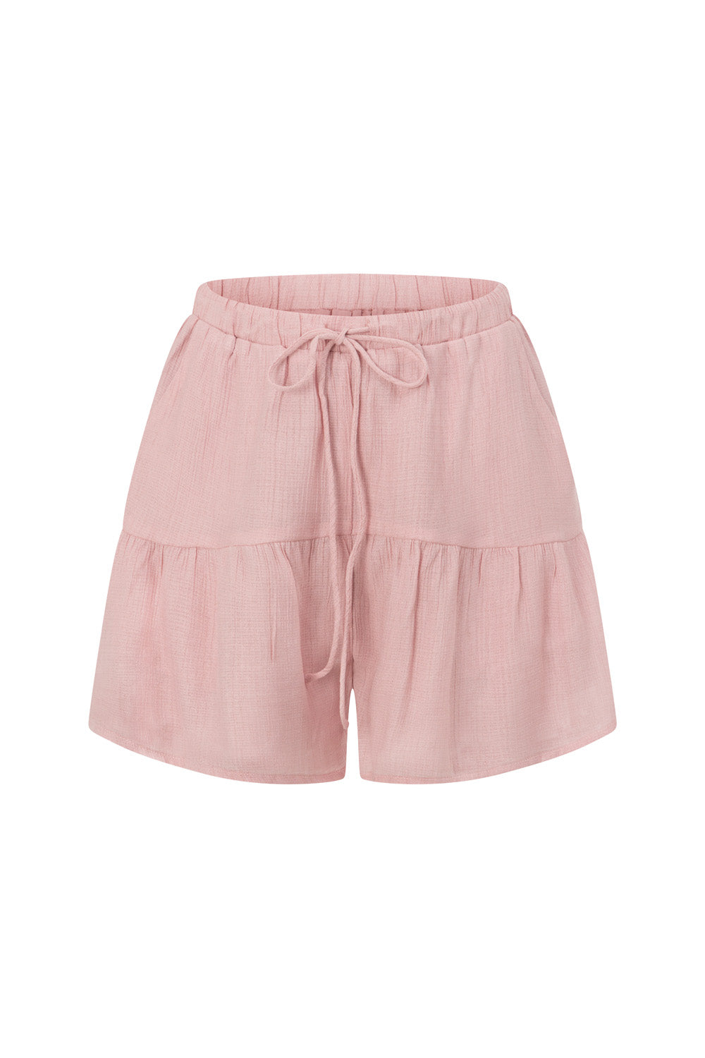 Blush Pink Elastic Drawstring Huxley Shorts