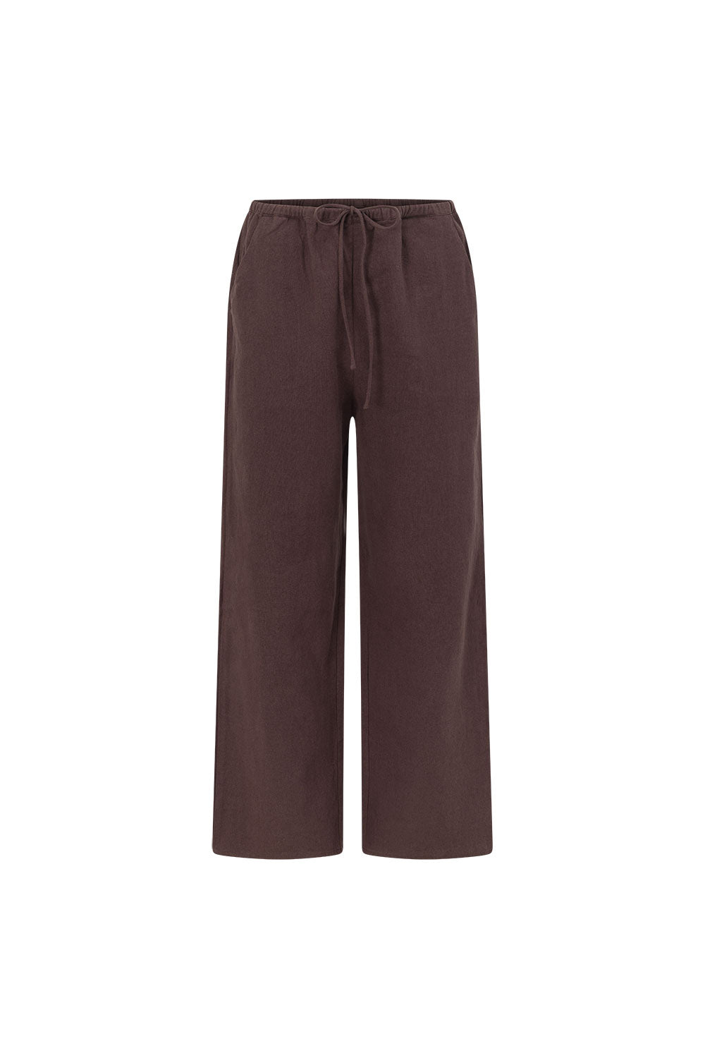 Chocolate Brown Elastic Drawstring Elara Pants