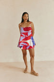 Valley Red Print Elastic Drawstring Vian Shorts