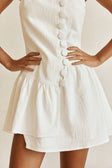 White Button-Up Mini Alfresco Dress