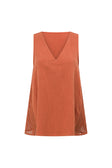 Blood Orange V Neck Dita Top