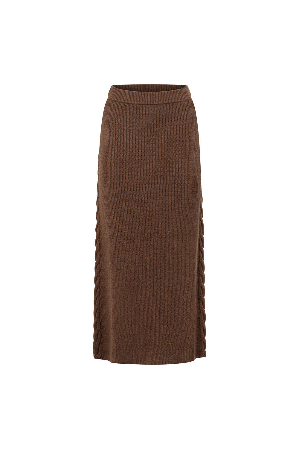Chocolate Brown High Waist A-Line Maxi Ellarose Skirt