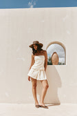 Cream Strapless Panelled Zhara Top