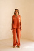 Blood Orange V Neck Dita Top