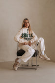 Green and Cream Fleece Oversized Vintage Kilkenny Sweater