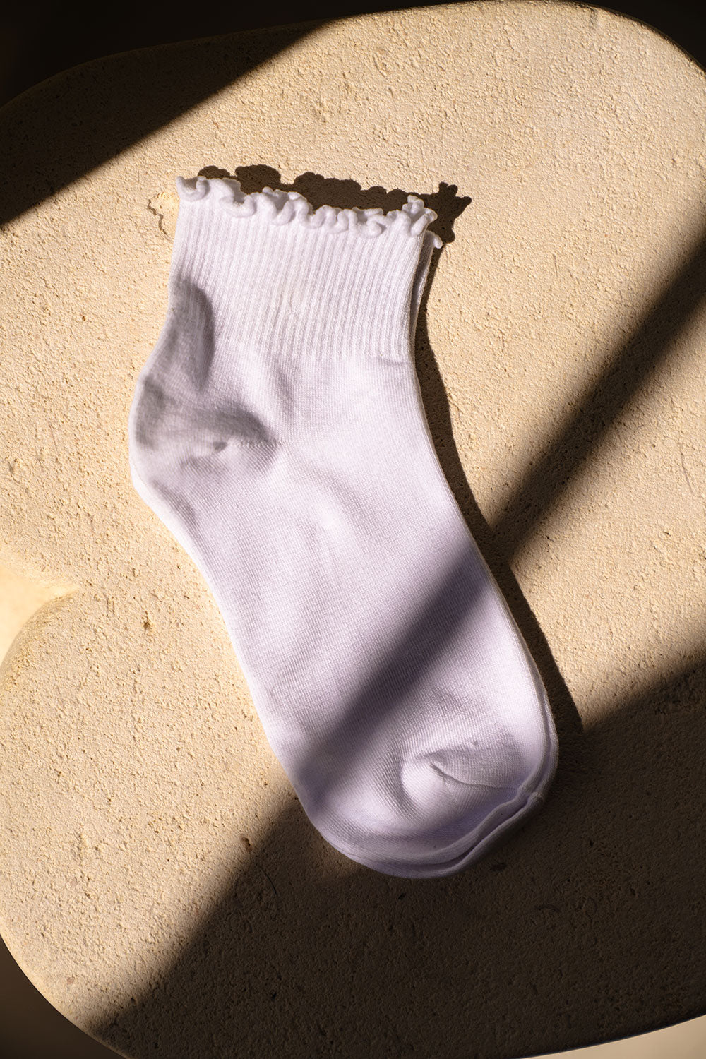 Jordyn Ruffle Socks - White