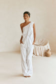 White Plaid High Waist Sofia Pants