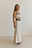 Beige Ribbed High Waist Maxi Leilani Skirt