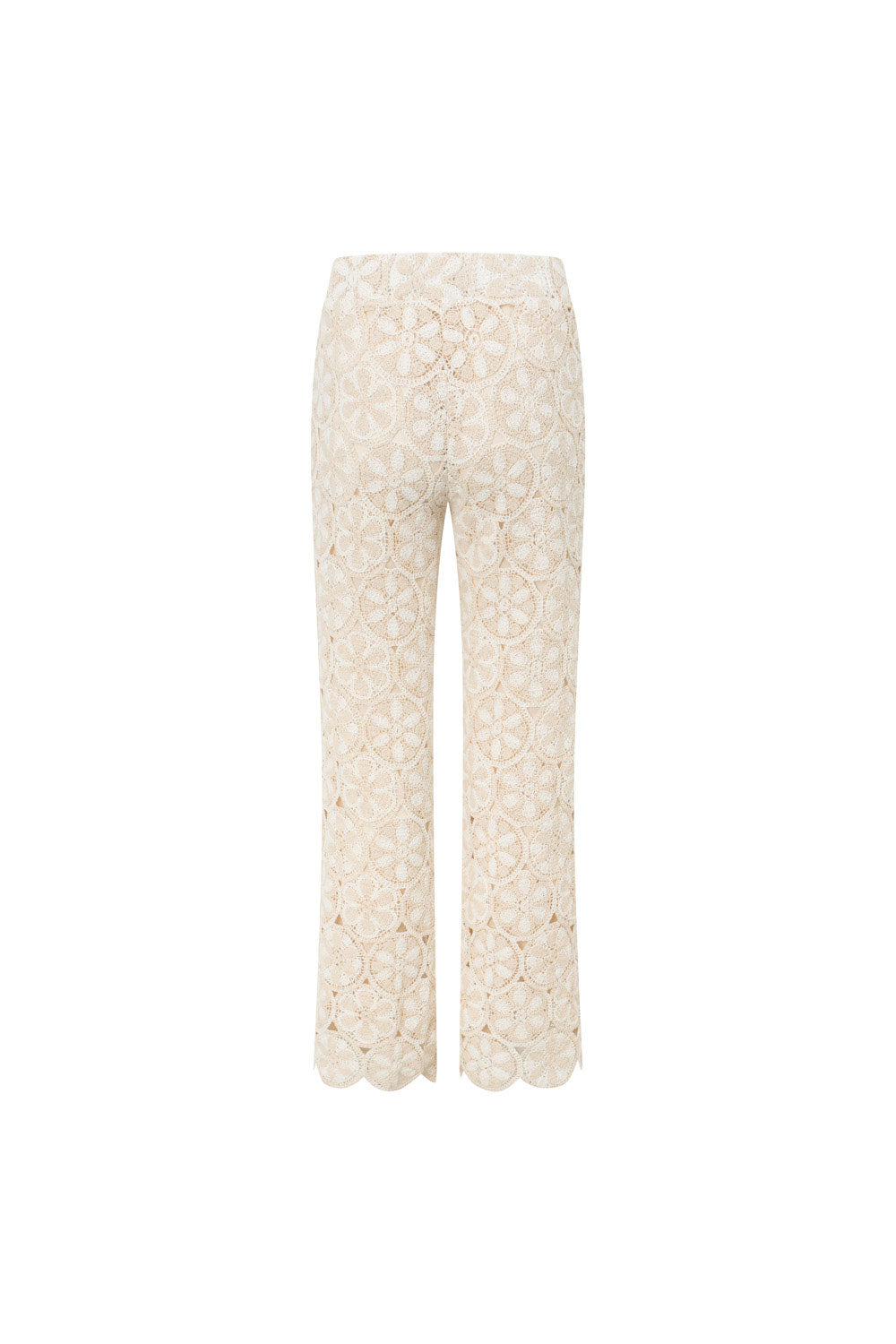 Kalila Crochet Pants - Ivory White Beige