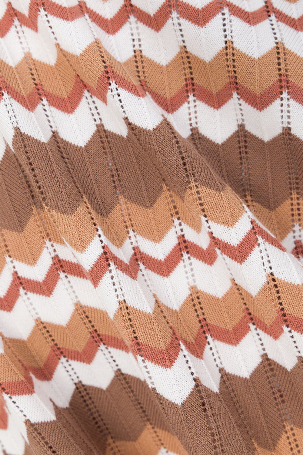 Brown and Tan Zig Zag Stripe Halter Maxi Bexley Dress