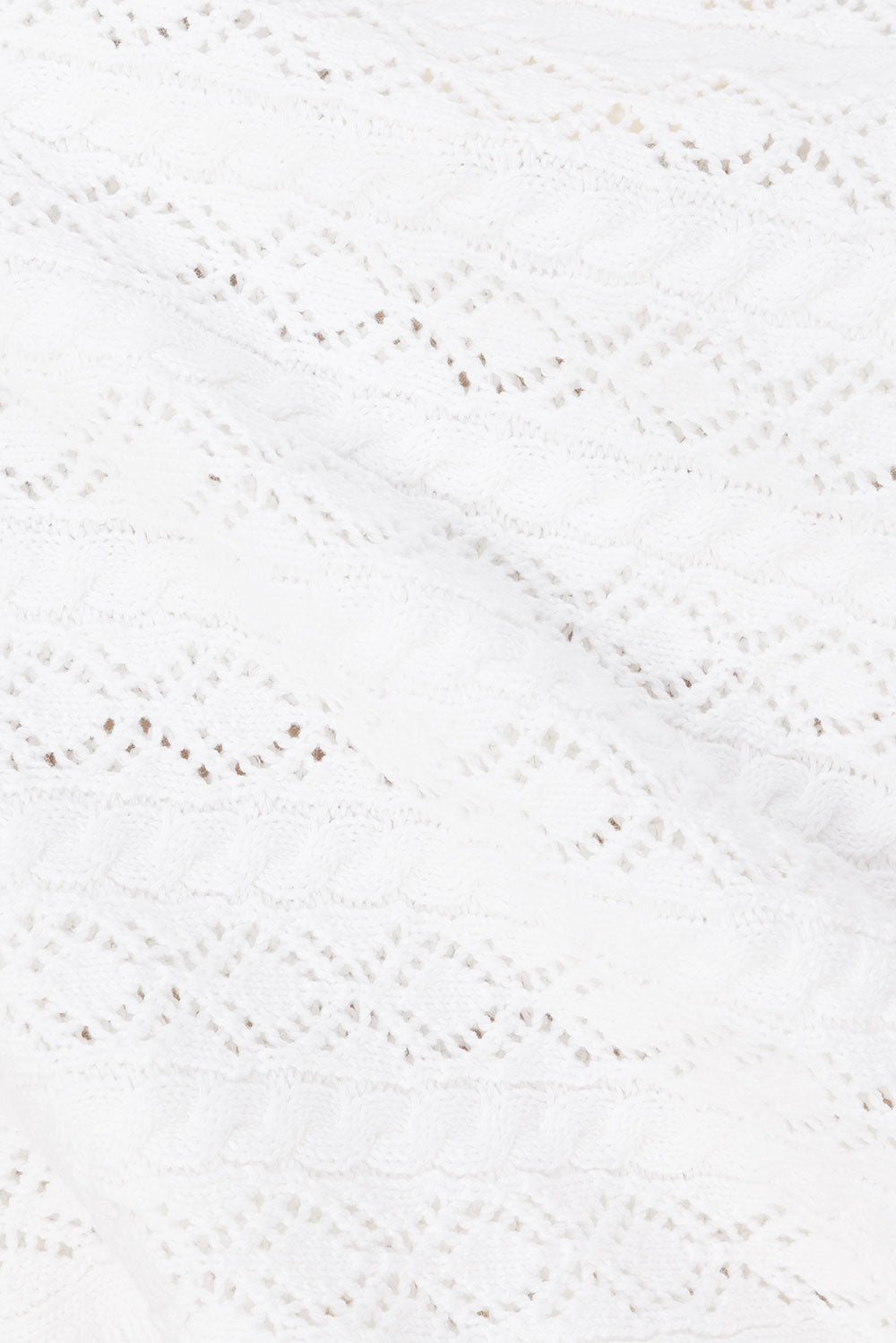Cierra Off Shoulder Long Sleeve Top - White Knit